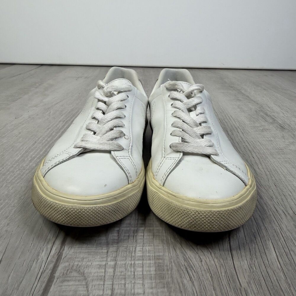 Veja Women's Esplar Extra White Natural Leather Logo Sneakers Sz 6 A /EU 37 F - Picture 2 of 9